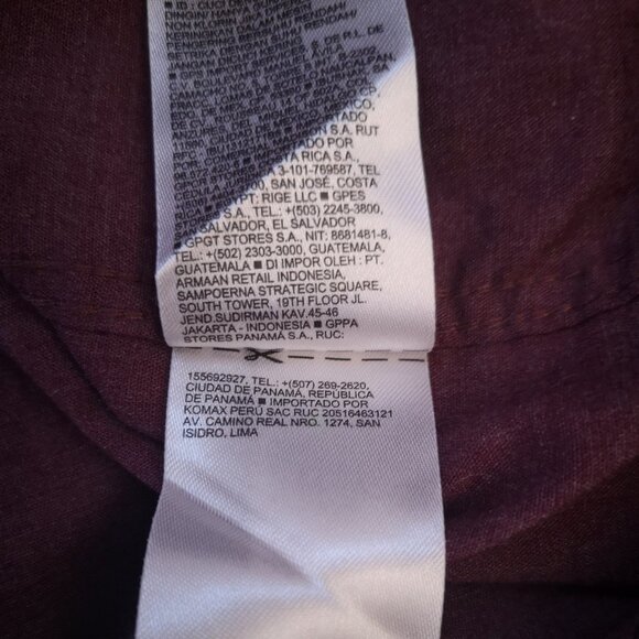 Old Navy Everyday Men's Size Large Burgundy Button Down Built in Flex Shirt - Picture 7 of 12